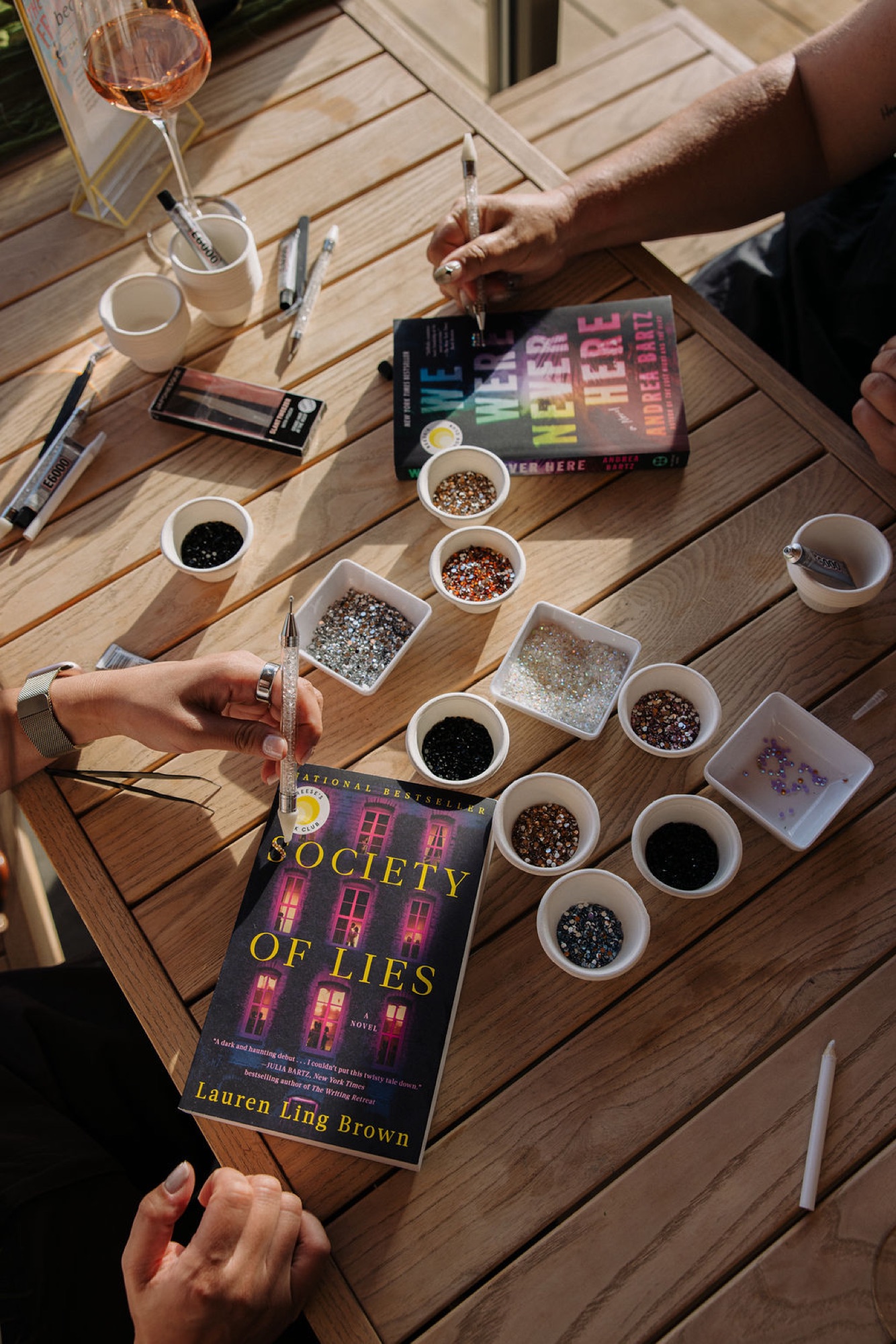 Readers decorating featured books at Camp Unwritten in Moab