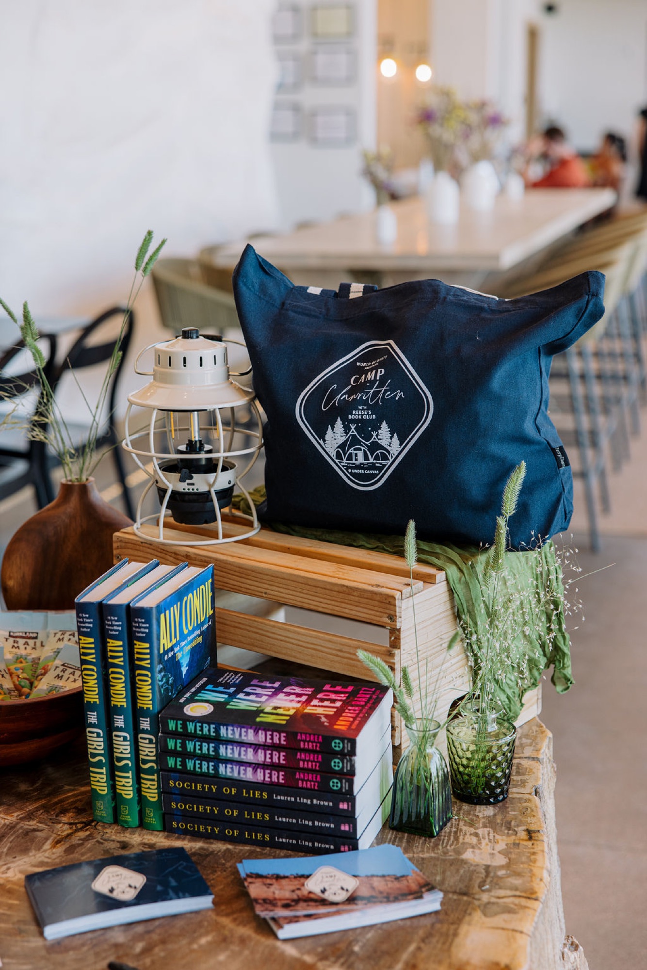 Camp Unwritten Moab welcome gifts and featured books