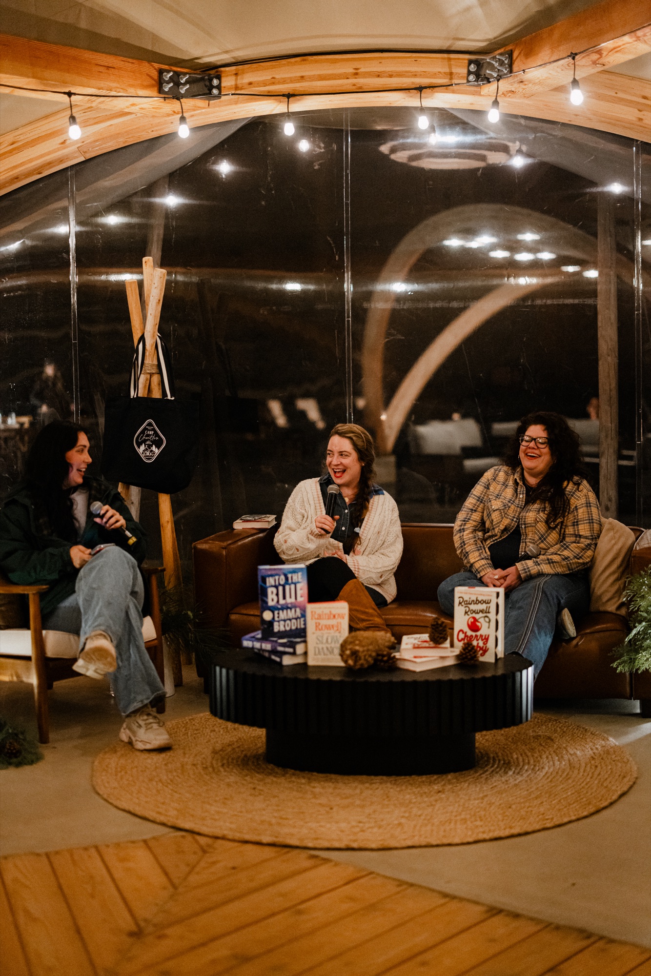 Authors in conversation at Camp Unwritten in Yosemite