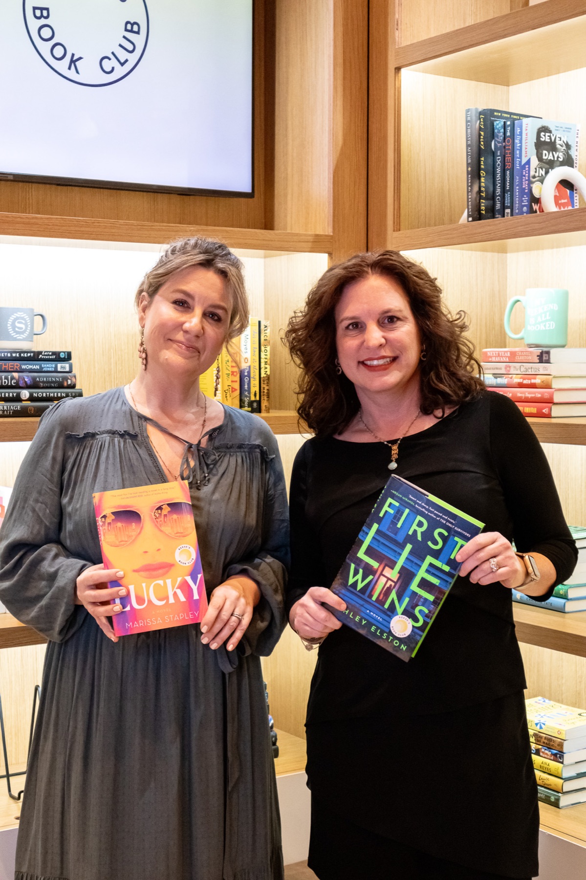 Ashley Elston and Marissa Stapley speaking together at the Toronto Lobby Library event