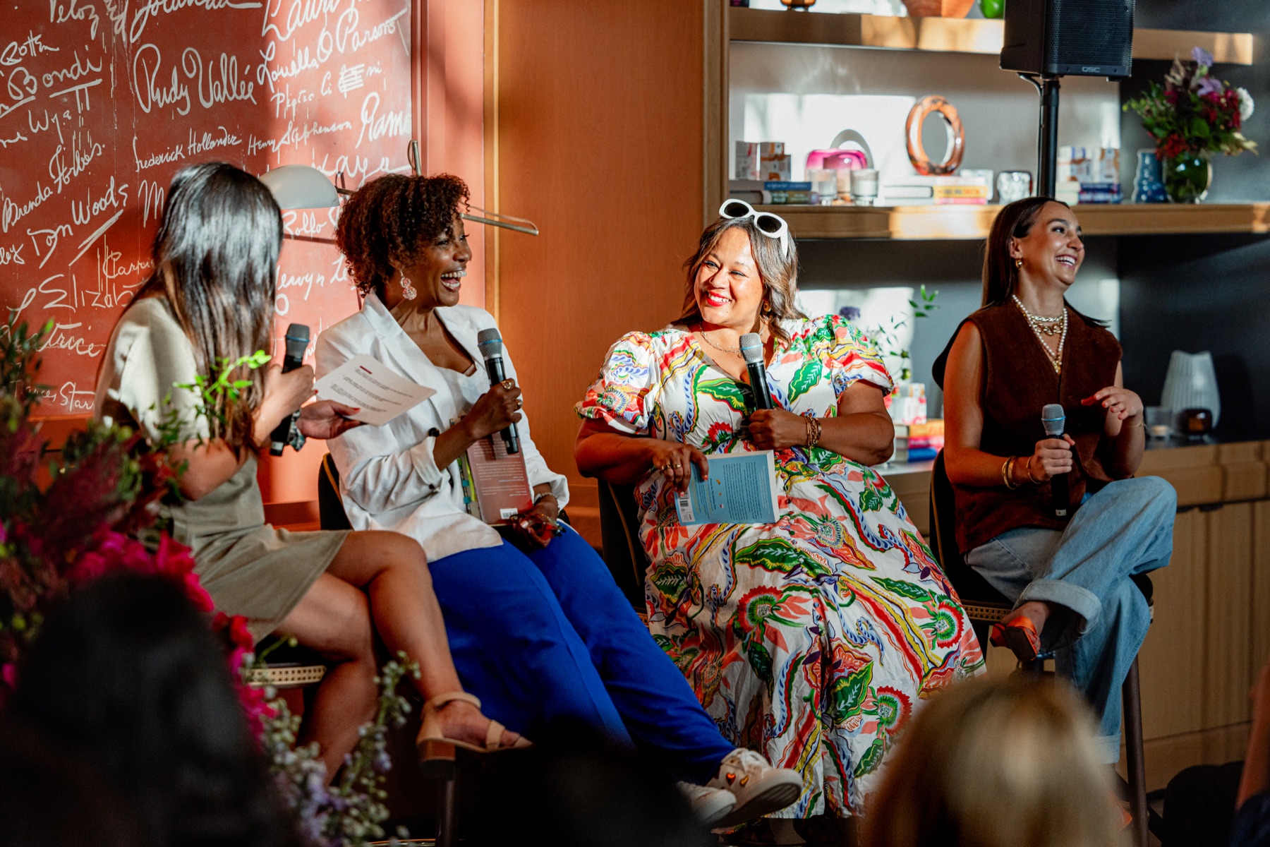 Authors speaking together during a Reese’s Book Club community panel