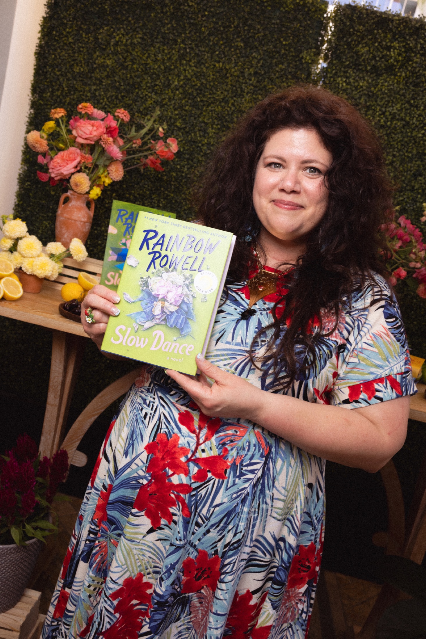 Rainbow Rowell holding Slow Dance at the event